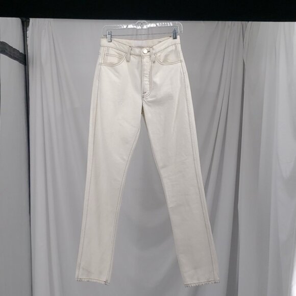 Mother Le Italien High Waist Ankle Straight Leg Jeans Blanc/White  Size 25 - Picture 1 of 9